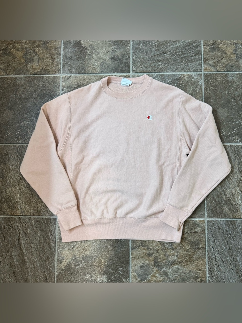 Vintage Champion Sz Medium Light Pink Reverse Weave Crewneck Sweatshirt 90s